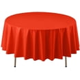 thumbnail image 3 of Party Dimension Tablecloth Plastic Disposable Red Round Tablecover for Weddings, Banquets, Parties 84'' X 84'' (6 Count ), 3 of 4