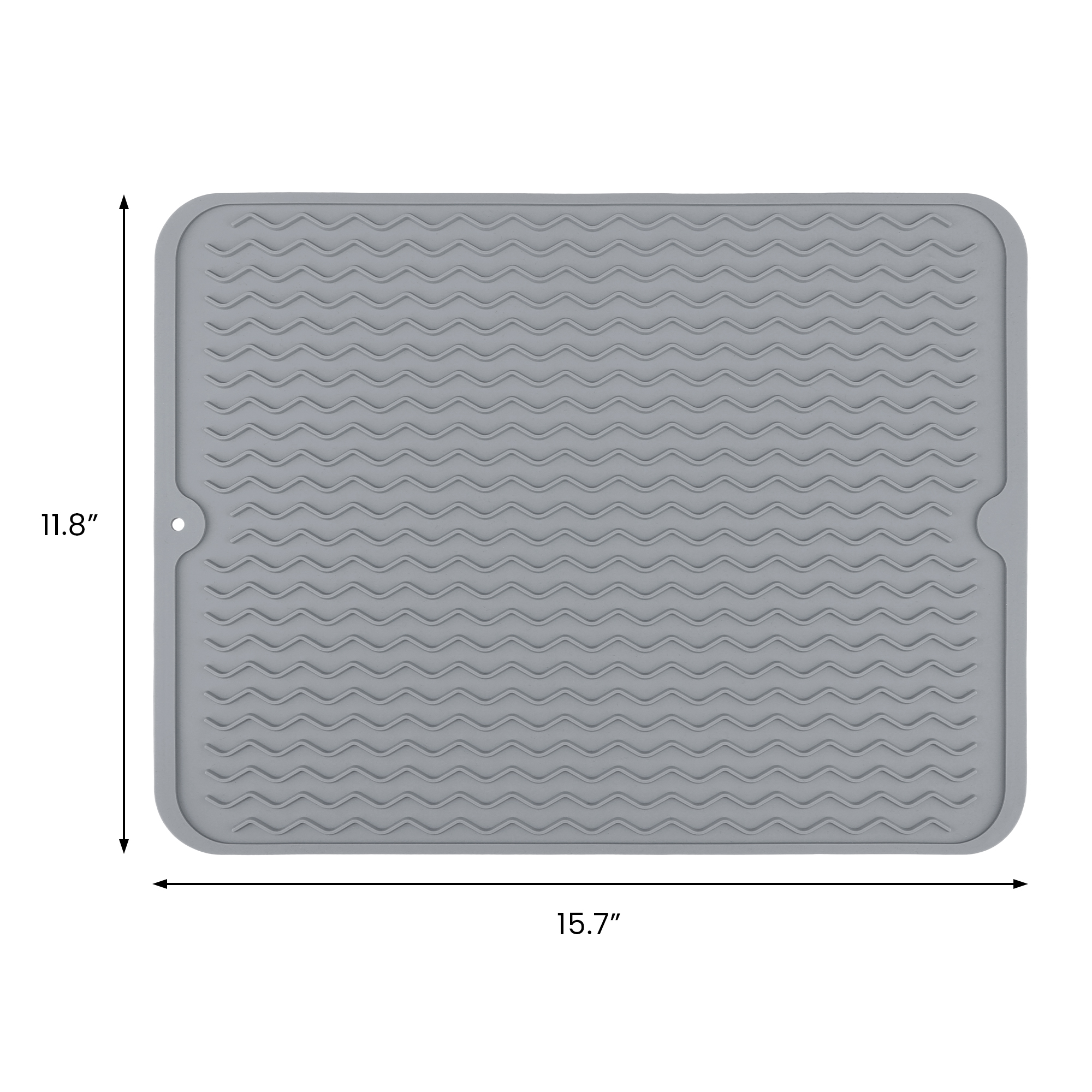 Unique Bargains Silicone Easy Clean Waterproof Dish Drying Mat Dark Gray 15.7*11.8 inch