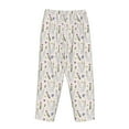 thumbnail image 5 of Xecao Purple Flower Rabbit Women's Straight Lounge Pajama Pants: The Epitome of Relaxed Sleepwear, 5 of 9