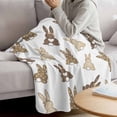 thumbnail image 3 of Brown Love Heart Bunny Blanket Soft Cozy Warm Twin Blanket for Bed, Plush Fuzzy Flannel Fleece Blankets for Sofa, Polka Dot Rabbits Throw Blankets for Couch, Lightweight Gifts for Women, 60"x80", 3 of 9