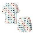 thumbnail image 5 of Kdxio Colorful Geometric Print Pajamas Sets for Women Short-Sleeved Pjs with Lounge Shorts Two Piece Sleepwear S-4XL, 5 of 9