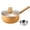 Orange, variant on Japanese cooking pot, non-stick cooking pot with two spouts, milk sauce pot with glass lid for preparing sauces, ramen and hot milk