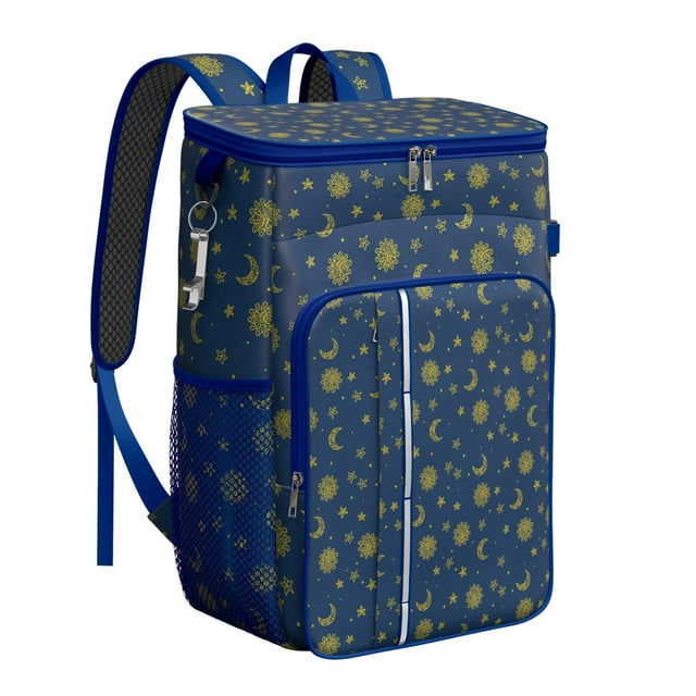 Celestial Moon and Stars Cooler Backpack, Space Exploration Design, Leakproof and Insulated for All-Day Outdoor Use