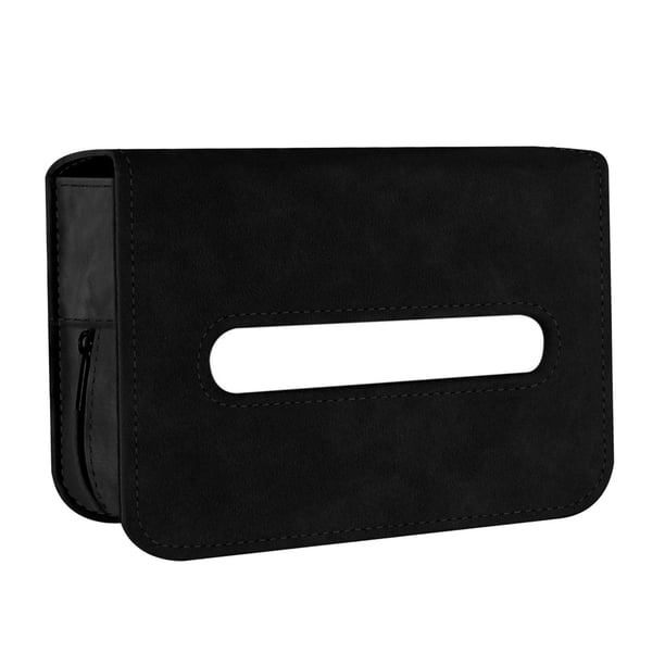 Caja de pañuelos para automóvil Organizador del respaldo del asiento del automóvil Universal Negro Sunnimix