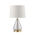 thumbnail image 3 of Better Homes & Gardens 18" Clear Glass Table Lamp with Brass Metal Base and Beige Shade, 3 of 8