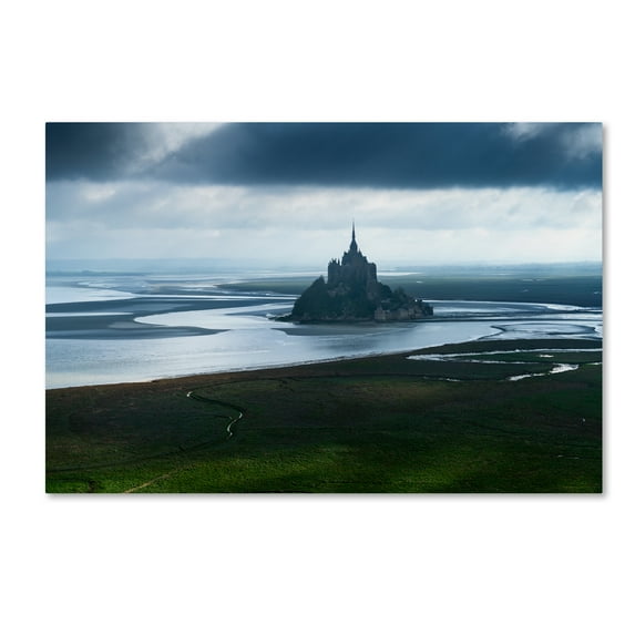 Trademark Fine Art 'Aerial Shot of Mont Saint-Michel' Canvas Art by Mathieu Rivrin