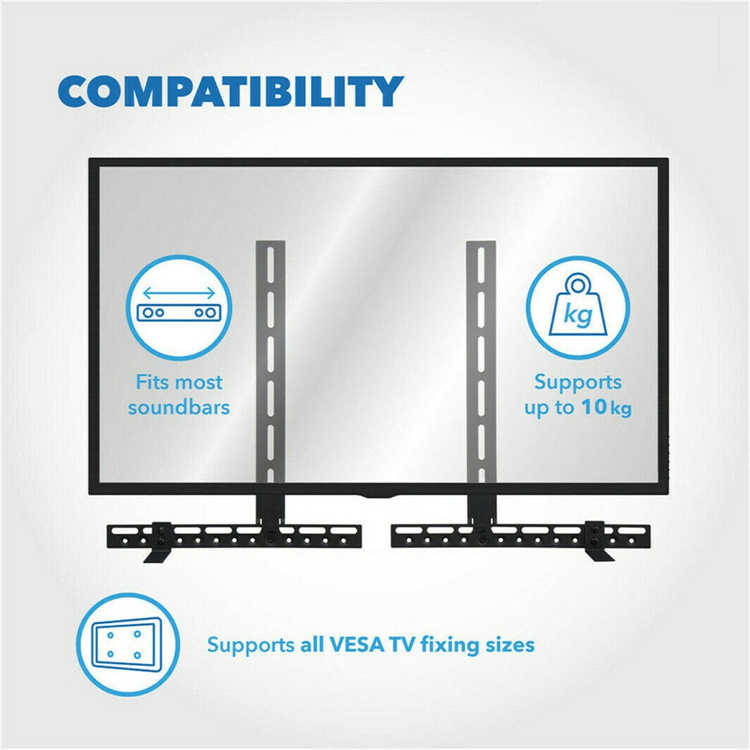 22lbs Capacity Wall Mount Adjustable TV Mount with Sound Bar Attachment