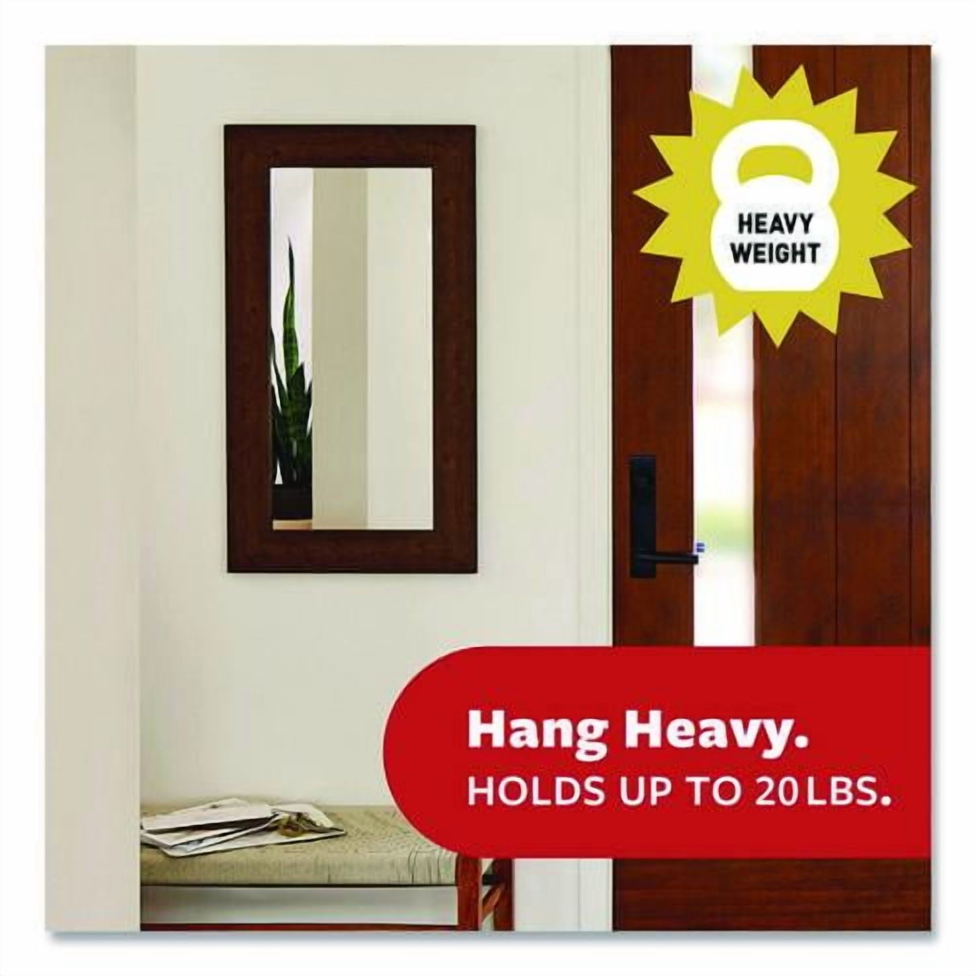 Picture Hanging Strips, X-Large, Removable, Holds up to 20 lbs per 4 Strips, White, 16 Pairs/Pack | Bundle of 5