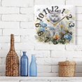 thumbnail image 6 of Cat Flowers Leaves Wall Clock Square Silent Non Ticking Battery Operated Clock for Home Bathroom Kitchen Bedroom Living Room, 6 of 8