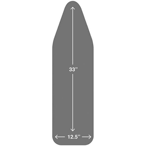 TIVIT Ironing Board Cover 12.5 x 33 Pro Grip Pad Covers w/3 Fastener Straps & Pull Bungee Cord - Durable Scorch & Stain Resistant Padded Layers, Heat Reflective AlumiTek PRO Top Coat - Made in Italy