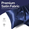thumbnail image 4 of MR&HM Satin Pillow Case, 2 Pack Satin Queen Silky Pillowcase for Hair and Skin, Satin Pillowcase Set of 2, 20x30, Navy Blue, 4 of 7
