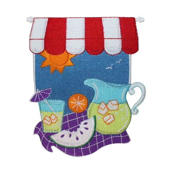 ID 5021 Lemonade Stand Patch Summer Drink Picnic Embroidered Iron On Applique