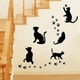 thumbnail image 1 of Silueta de Animal 5 Gatitos Negros YONGSHENG Tatuajes de pared vinilo Mariposa Huellas de pata de gato, 1 of 5
