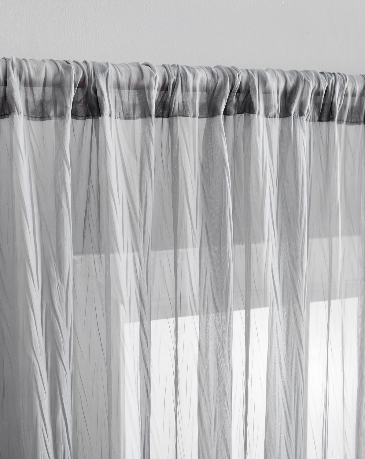 Crinkle Sheer Rod Pocket Curtains – 2 pack, Crinkled Texture