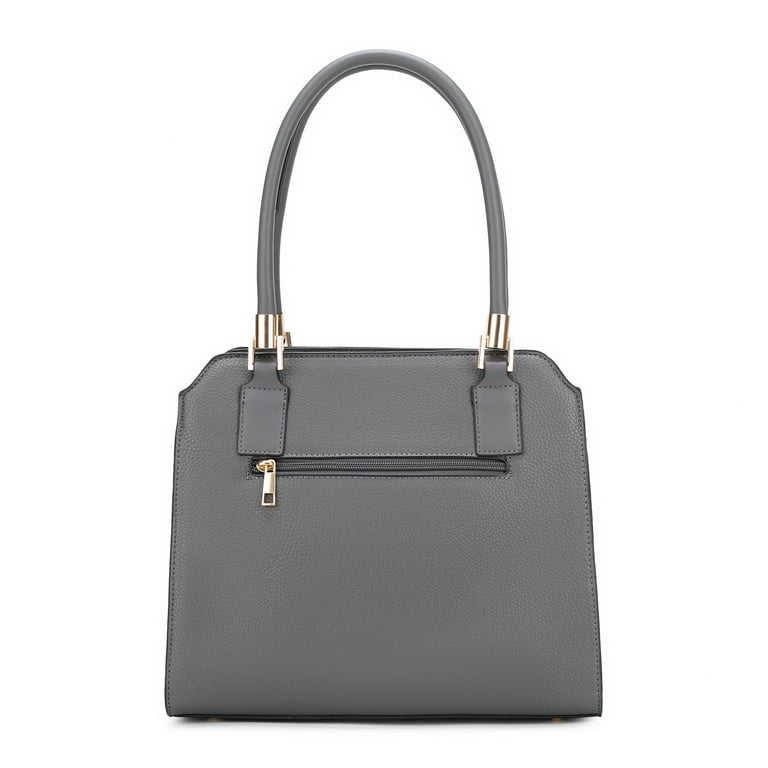 MKF Collection Norah Vegan Leather Women's Satchel Bag & Wristlet Wallet, Fashion Tote Purse Handbag 2 Pcs by Mia K - Taupe MKF Collection Norah Vegan Leather Women's Satchel Bag & Wristlet Wallet, Fashion Tote Purse Handbag 2 Pcs by Mia K - Taupe