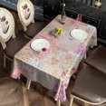 thumbnail image 3 of Pioneer Flower Floral Print Pattern Rectangle Tablecloth 60x102in,Waterproof Polyester Rectangle Table Cloth, Wipeable Spillproof Polyester Tablecloth for Dining, Camping, Indoor and Outdoor, 3 of 6