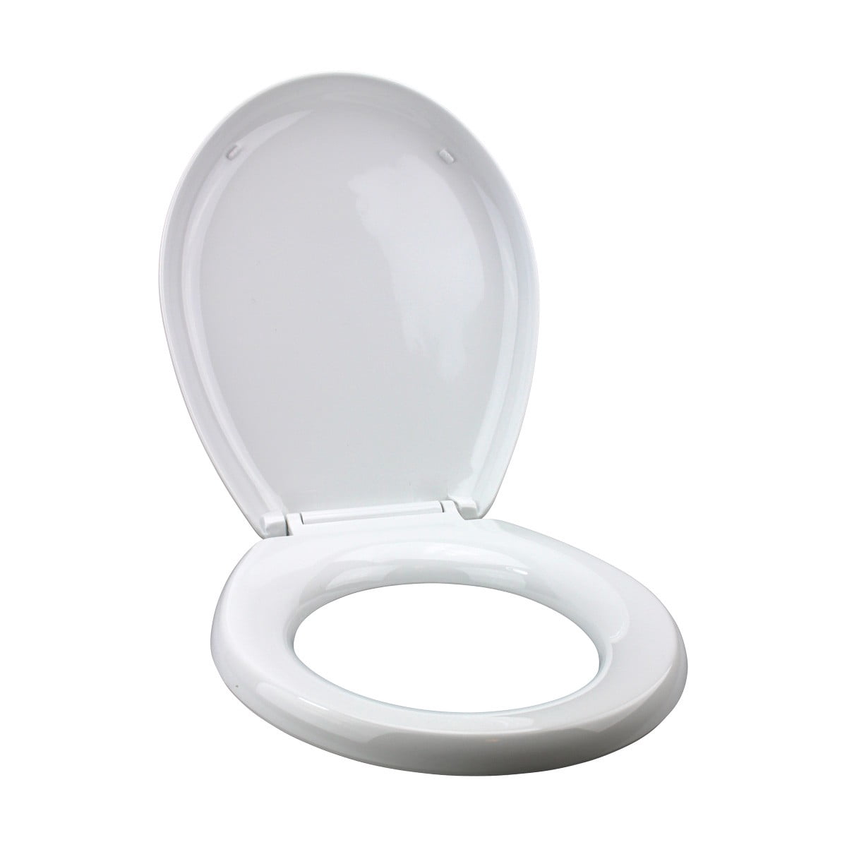 White Slow Close Toilet Seat Plastic Round No Slam Quiet Lid 16.5"x 14"| Renovators Supply