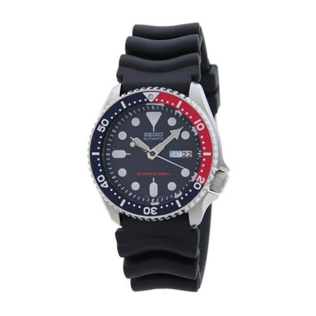 Band Blue Dial Watch Seiko Men's Divers 42mm Black Silicone Band Steel Case Hardlex Crystal Automatic Blue Dial Watch SKX009 ()