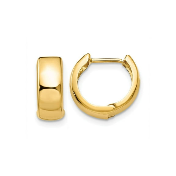 Gem & Harmony 14K Yellow Gold Hinged Huggie Hoop Earrings for Women