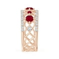 thumbnail image 5 of ANGARA Natural Art Deco Inspired Graduated Ruby and Diamond Ring in 14K Rose Gold for Women (Size-3.8mm) | July Birthstone, Birthday, Anniversary, Jewelry Gift for Women | Natural Ruby Ring, 5 of 10