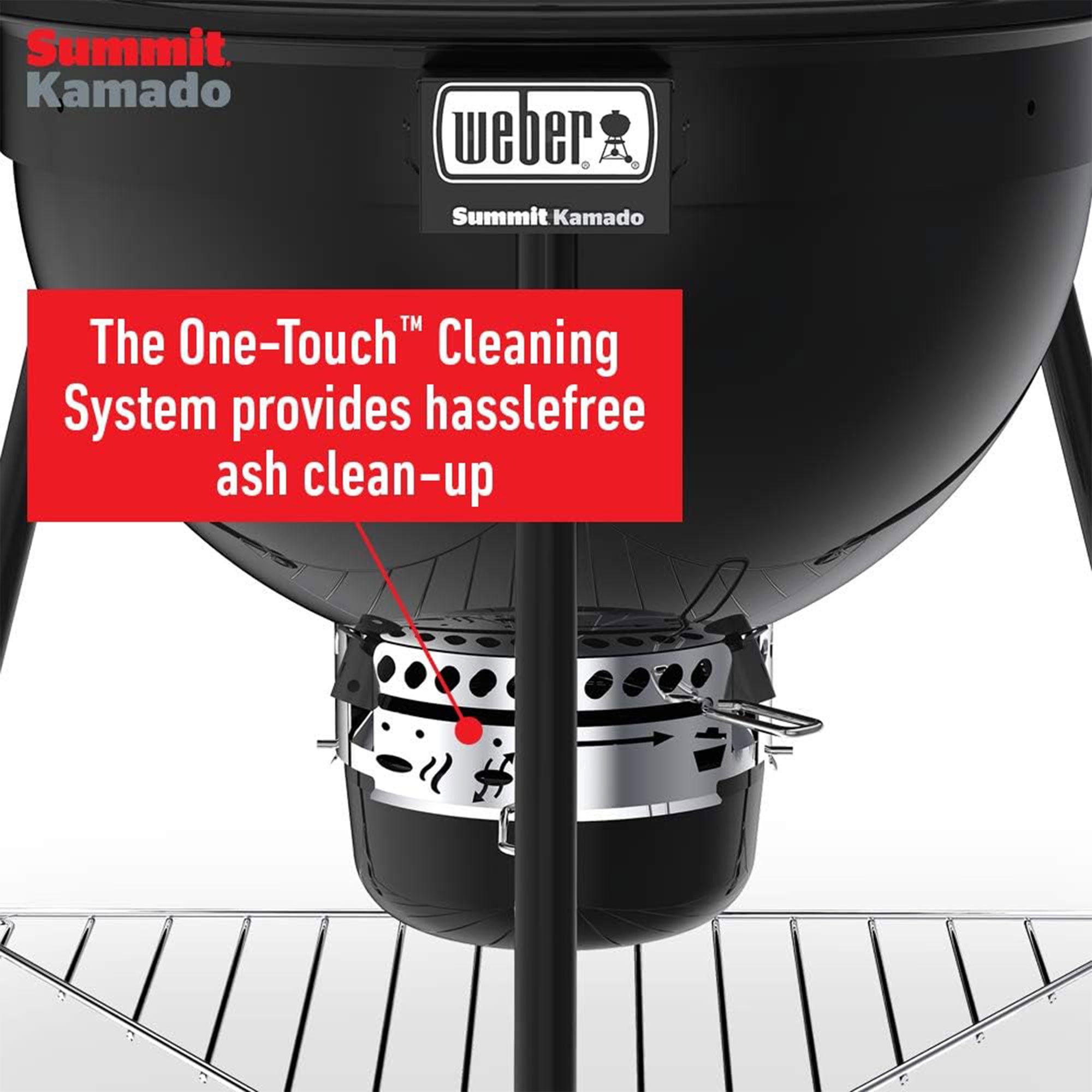 Weber Summit Kamado E6 Charcoal Grill w/Built In Stainless Steel Lid, Black