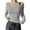 Gray women fall long sleeve crop top a1, variant on Women's Fall Winter Long Sleeve Off Shoulder Crop Top Slim Fit Casual Basic Pullover Tops Solid Crew Neck Tee Blouses Fashion Streetwear Y2K Trendy Clothes, Gray 2XL