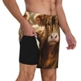 thumbnail image 2 of Balery Adorable Calf Butterflies Champagne Bañador para hombre, shorts de playa de secado rápido con entrepierna y forro de compresión-Small, 2 of 6