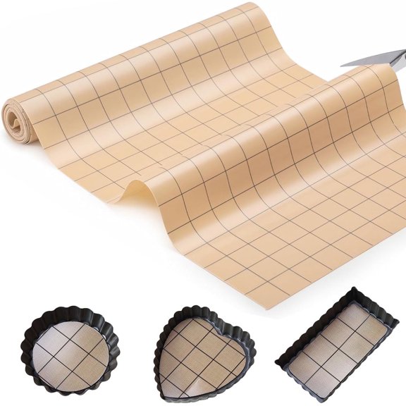 Silicone Baking Mat Roll Non-Slip Pastry Mat Reusable Air Fryer Oven Liners Freeze Dryer Mat 16"×5‘ Brown