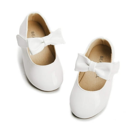 

Toddler Little Girl White Dress Shoes Size 7 - Girl Ballet Flats Wedding Party