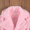 thumbnail image 3 of Baby Boy Girls Flannel Bathrobe Ultra Soft Solid Color Long Sleeve Lapel Design Robe with Belt and Pocket, 3 of 6