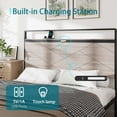 thumbnail image 2 of Full Size Bed Frame Wooden Platform Bed Frame with Storage LED Light Headboard and 2 USB Noise-Free / No Box Spring Needed, 2 of 7