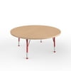 48in Round Premium Thermo-Fused Adjustable Activity Table Maple/Maple/Red - Toddler Ball