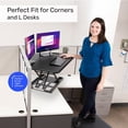 thumbnail image 3 of X-Elite Pro 40" Corner Standing Desk Converter with Pneumatic Lift | Adjustable Sit to Stand Riser, L-Shaped Desks & Cubicles | Fully Assembled Computer Workstation (Matte Black), 3 of 13