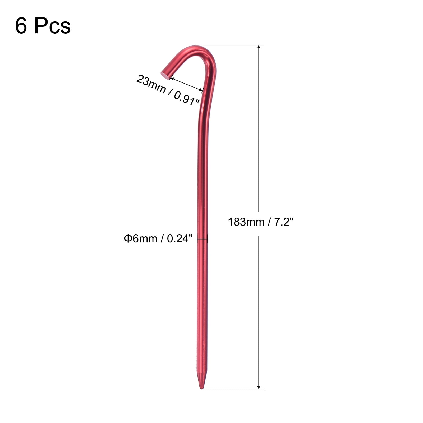 Unique Bargains Tent Stakes Hook Aluminum Alloy Heavy Ground Pegs for Camping Canopy 6 Pack