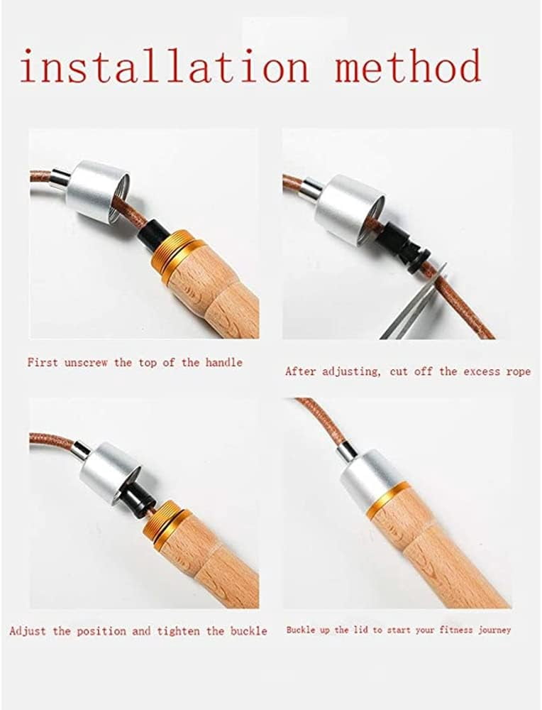 Adjustable Leather Skipping Rope Pure Wooden Handle and Swivel Bearing Design Suitable for Fitness Venues and Home Fitness Exercises
