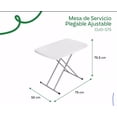 thumbnail image 3 of JH-S75 mesa de servicio plegable ajustable 75x50cm 3 alturas color blanco, 3 of 3