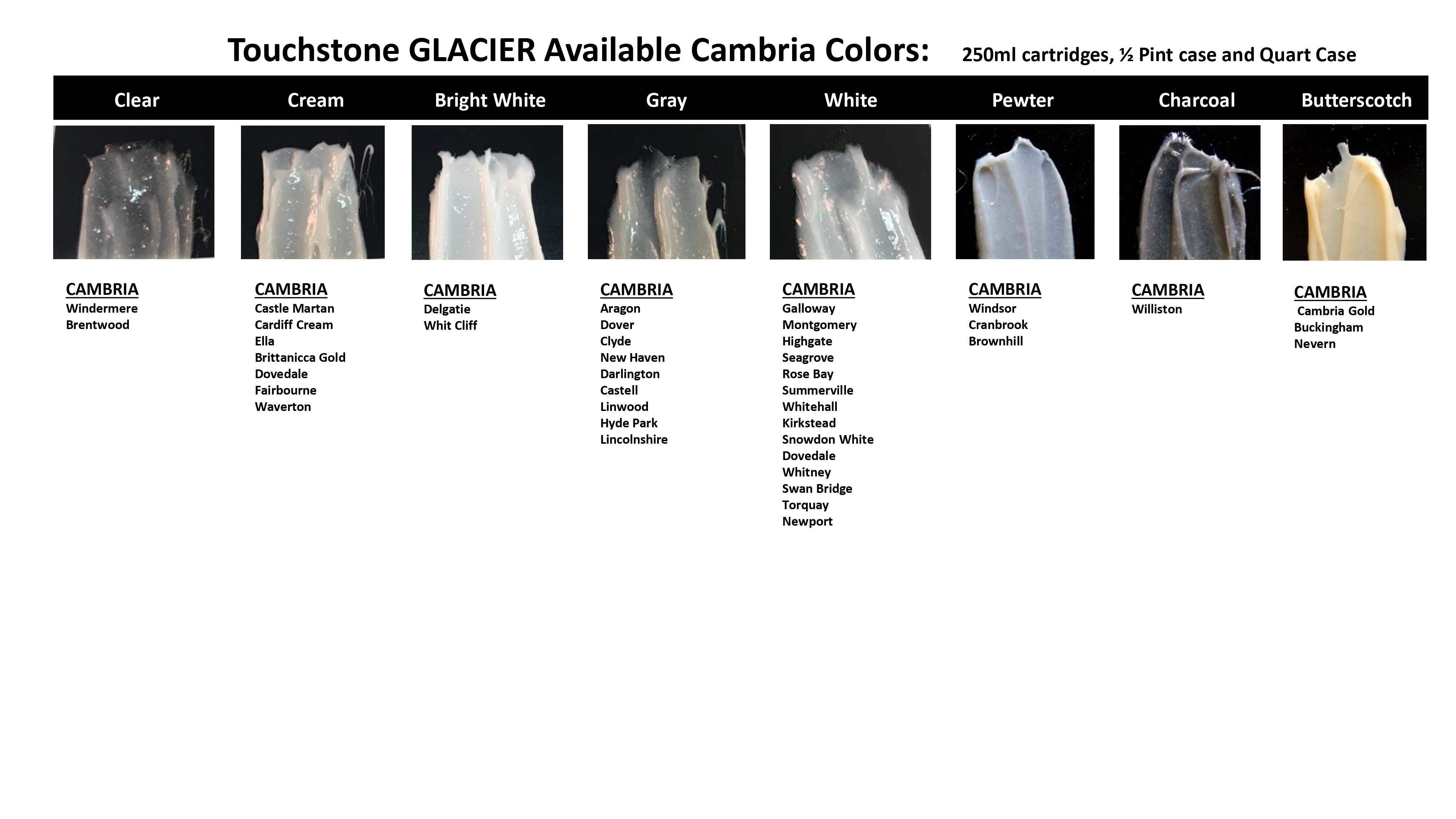 Touchstone Glacier – Marble Granite Quartz Glue, (Professional use) UV Resistant Urethane Adhesive for Laminating, Seaming & Miters