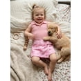 thumbnail image 4 of BemeyourBBs Toddler Baby Girl Summer Clothes Little Baby Girl Summer Outfits Ribbed Knit Turn Down Collar Sleeveless Tank Vest Tops Bowknot Print Skort Shorts Skirt Set, 4 of 9