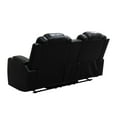 thumbnail image 5 of Recliner Loveseat with LED Lights, Living Room Furniture Set, Breathing Power Leather Sofas with Storage Console/Cup Holders, 5 of 14
