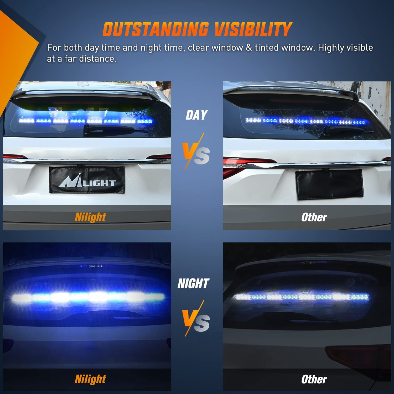 Nilight 35" LED Directional Light Bar, 32 LEDs, 21 Lighting Modes, 12V Vehicle Power Plug, Universal Fit for Trucks and Utility Vehicles