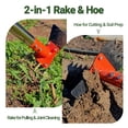 thumbnail image 3 of CKLT 2-in-1 Garden Hoe and Weed Puller Rake, 60 Inch Adjustable Long Handle Weeding Tool Heavy Duty Spring Steel Head with Sand Grain Coating, 3 of 9