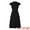 Black, variant on Mock Neck Cap Sleeve Belted A-Line Dress M Red