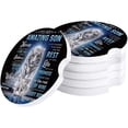 thumbnail image 1 of FMSHPON Gift for Son Text White Tiger Set of 4 Car Coaster for Drinks, Absorbent Ceramic Stone Coasters Cup Mat with Cork Base for Home Kitchen Room Coffee Table Bar Decor, 1 of 5