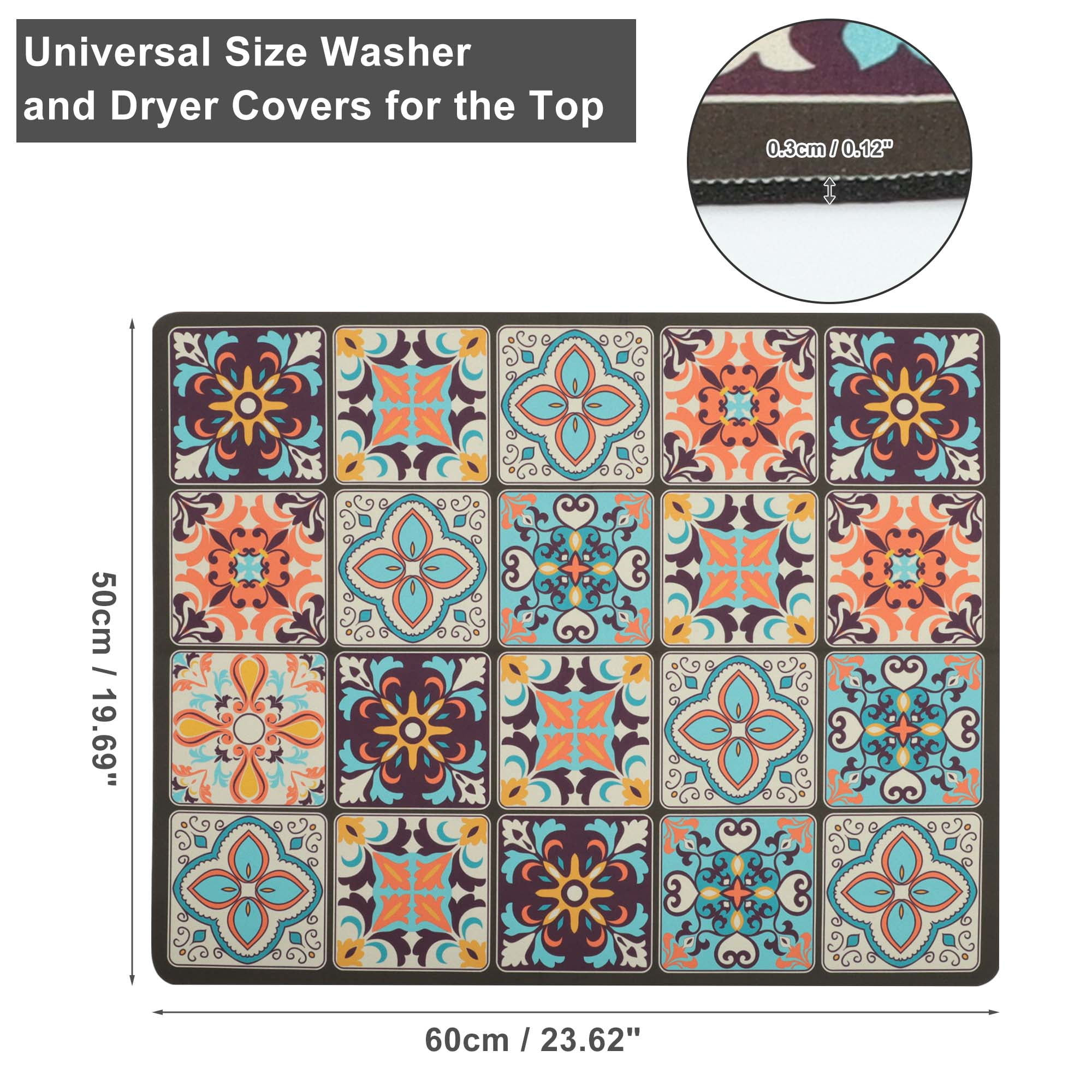 Unique Bargains Washing Machine Dust Cover Pad Grids Pattern Washer and Dryer Covers