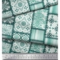thumbnail image 2 of Soimoi Crepe Silk Fabric Paisley,Mandala & Quatrefoil Patchwork Fabric Prints By Yard 42 Inch Wide, 2 of 3