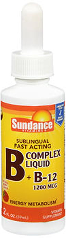 Sundance Vitamins B Complex + B-12 Liquid, 1200 mcg, 2 Fl. Oz