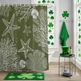 thumbnail image 5 of Shower Curtain, Green Ocean Abstract Starfish Waterproof Shower Curtain Set with Hooks for Bathroom Showers,Stalls and Bathtubs,36x72In Seaside Coral Shell, 5 of 9