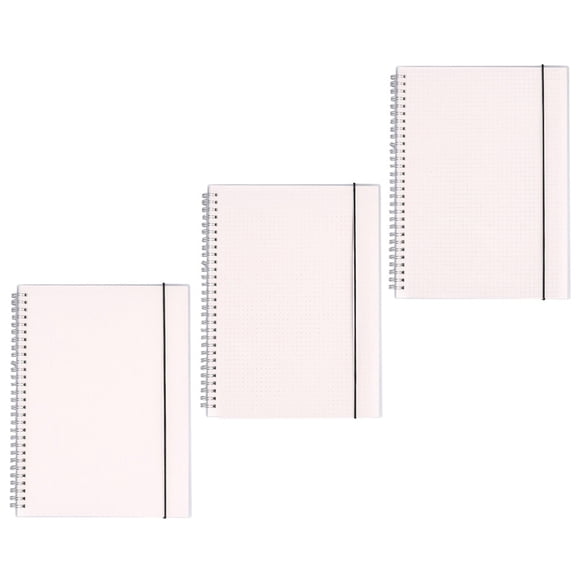 unbranded  3 Pcs Coil Book Lined Notebook Dotted Pads Spiral Notebooks Student Travel White