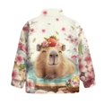 thumbnail image 5 of Uourmeti Flower Funny Capybara Pattern Kids Christmas Hoodies Half Zipper Sweatshirt Pullover Sweatshirts Festive Holiday Wear for Party Celebration Gift Size 9-10, 5 of 7