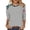 Gray, variant on Women's Raglan Sleeve American Flag Print 3/4 Sleeve Tee, Solid Heather Fabric Loose Curved Hem Patriotic Daily Top S-XXL T-Shirts